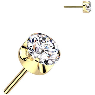 Titanium Top round zirconia prong setting Push-In