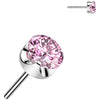 Titanium Top round zirconia prong setting Push-In
