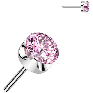 Titanium Top round zirconia prong setting Push-In