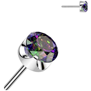 Titanium Top round zirconia prong setting Push-In