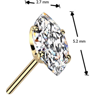 Titanium Top top marquise cut zirconia Push-In