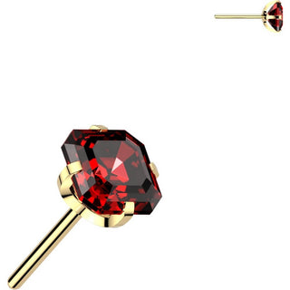 Titanium Top Top Prong Setting Square Asscher Cut Cubic Zirconia Push-In
