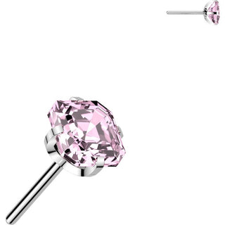 Titanium Top Top Prong Setting Square Asscher Cut Cubic Zirconia Push-In