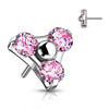 Titanium Top Top Triangle Zirconia prong setting Push-In