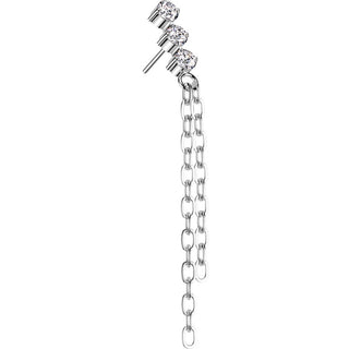 Titan Top 3 Zirkonia Doppel Kette Anhänger Push-In