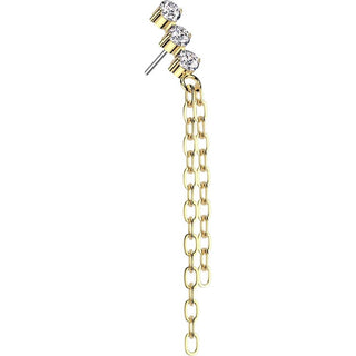 Titan Top 3 Zirkonia Doppel Kette Anhänger Push-In
