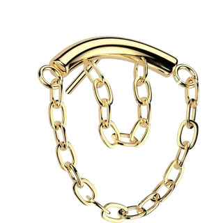Titanium Top top double curved bar chain Push-In