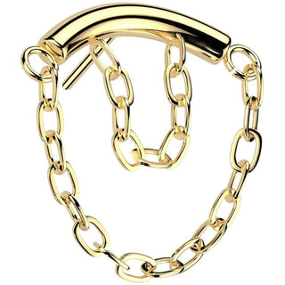 Titanium Top top double curved bar chain Push-In