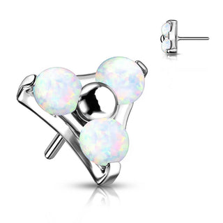 Titanium Top Top Triangle Opal Silver Push-In