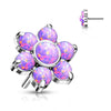 Titanium Top Top Flower Opal Silver Push-In