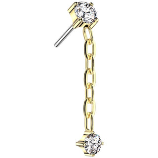 Titan Top Kette Anhänger Zirkonia Push-In