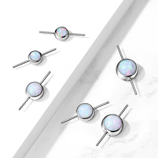 Titan Top Verbinder Kugel Opal Silber Push-In