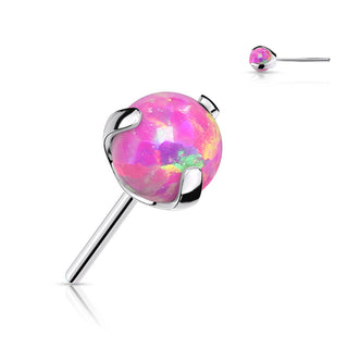 Titanium Top top ball opal claw setting Push-In