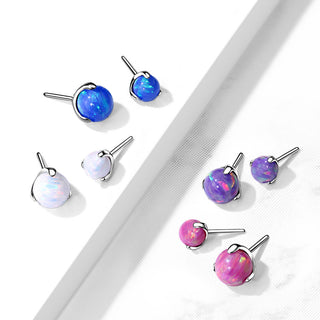 Titanium Top top ball opal claw setting Push-In