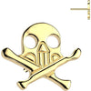Titanium Top top skull with crossbones Push-In