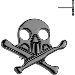 Titanium Top top skull with crossbones Push-In