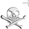 Titanium Top top skull with crossbones Push-In