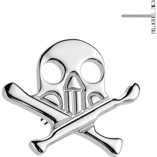 Titanium Top top skull with crossbones Push-In