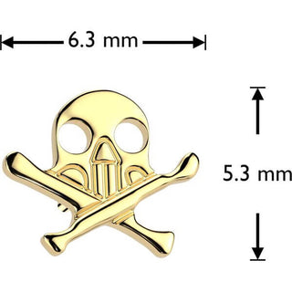 Titanium Top top skull with crossbones Push-In