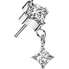 Titanium Top zirconia prong setting dangle Push-In