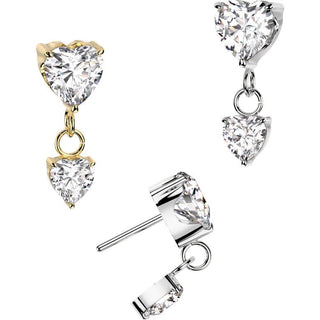 Titanium Top top heart zirconia prong setting Push-In