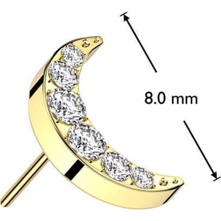 Titanium Top top crescent moon zirconia Push-In