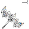 Titanium Top top marquise and round cubic zirconia fan Push-In