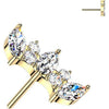 Titanium Top top marquise and round cubic zirconia fan Push-In