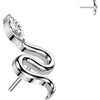 Titanium Top top snake with marquise cubic zirconia head Push-In