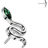 Titanium Top top snake with marquise cubic zirconia head Push-In