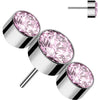 Titanium Top top 3 zirconias bezel setting Push-In