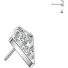Titanium Top Top Kite With Square And Round Zirconia Push-In