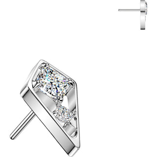 Titanium Top Top Kite With Square And Round Zirconia Push-In