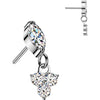 Titanium Top Top Marquise Zirconia Trinity Zirconia Dangle Push-In