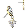 Titanium Top Top Marquise Zirconia Trinity Zirconia Dangle Push-In