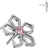 Titanium Top Top Pentagonal Cut Out Flower Zirconia Push-In