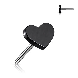 Titanium Top Top Flat Heart Push-In