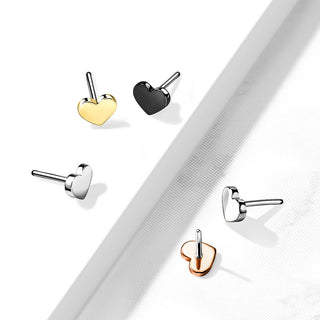 Titanium Top Top Flat Heart Push-In