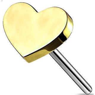 Titanium Top Top Flat Heart Push-In