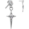 Titanium Top Top Cross Dangle Kite Zirconia Push-In