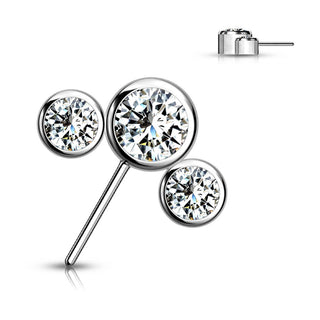 Titan Top Top 3 Zirkonia Silber Push-In