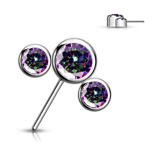 Titan Top Top 3 Zirkonia Silber Push-In