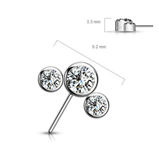 Titan Top Top 3 Zirkonia Silber Push-In