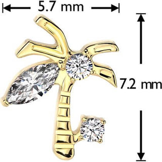 Titanium Top palm tree zirconia Push-In
