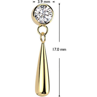Titan Top Zirkonia Träne Anhänger Push-In