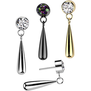 Titan Top Zirkonia Träne Anhänger Push-In