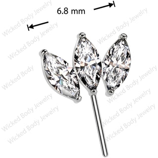 Titanium Top top 3 zirconias Forward Facing Push-In