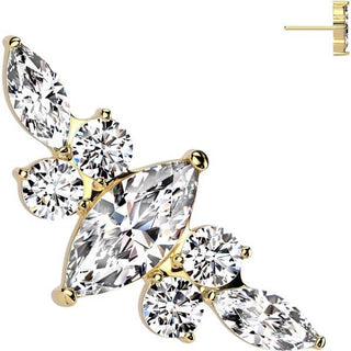 Titanium Top top zirconia marquise cut Push-In