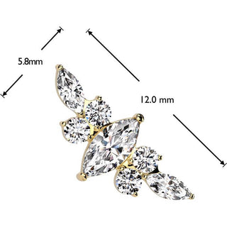 Titanium Top top zirconia marquise cut Push-In