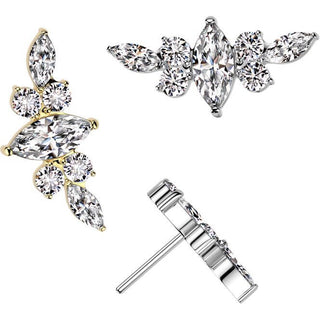 Titanium Top top zirconia marquise cut Push-In